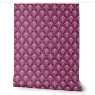 Papel Pintado Patrón geométrico art déco rosa púrpura