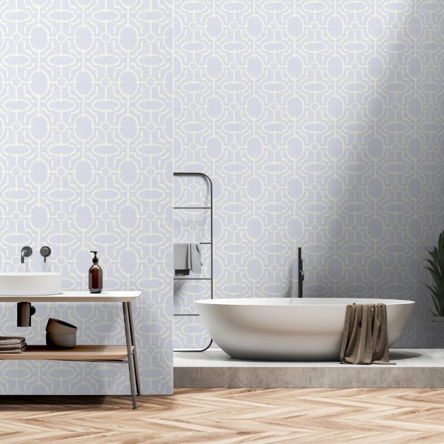 Papel Pintado Patrón geométrico boho vintage retro (Baño)