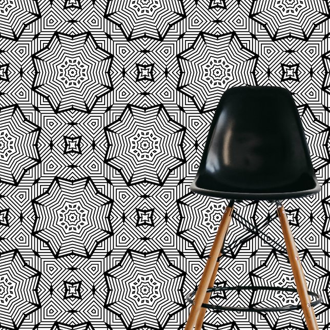 Papel Pintado Patrón geométrico contemporáneo blanco y negro (Subido por el creador)