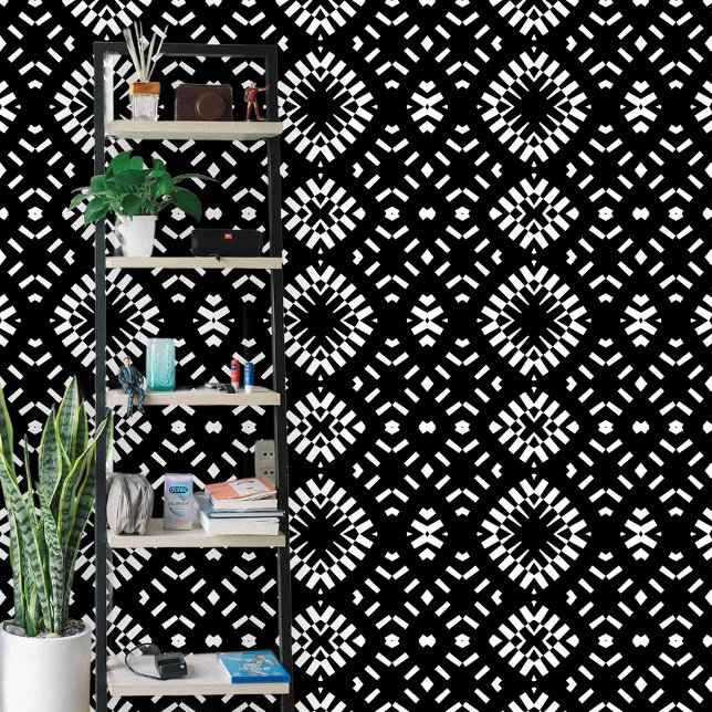 Papel Pintado Patrón geométrico contemporáneo blanco y negro (Subido por el creador)