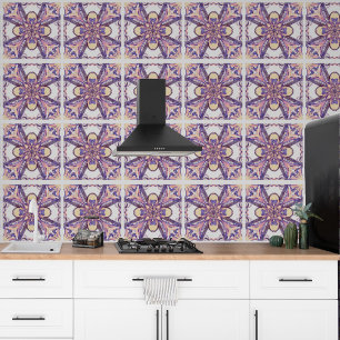 Papel Pintado Patrón geométrico cruzado - imitación de azulejos 