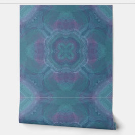 Papel Pintado Patrón geométrico de acuarela rosa verde azulada y