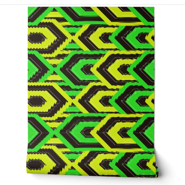 Papel Pintado Patrón geométrico de colores cuánticos (Desenrollar)