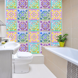 Papel Pintado Patrón geométrico de imitación de azulejos cerámic