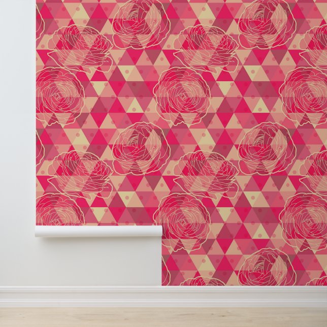 Papel Pintado Patrón geométrico de las flores (Solicitud)