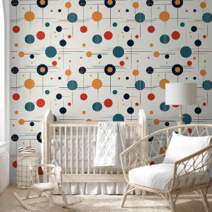 Papel Pintado Patrón geométrico de Mid Century