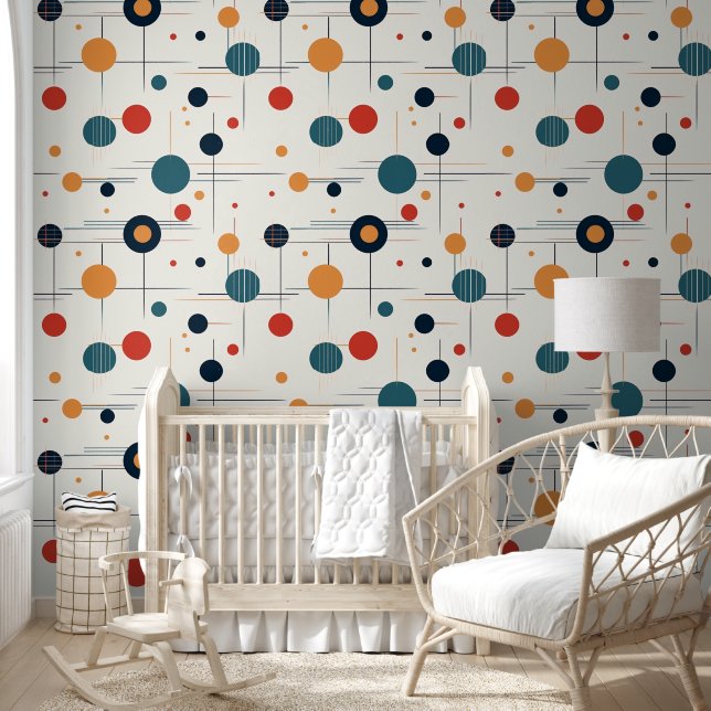 Papel Pintado Patrón geométrico de Mid Century (Niños)