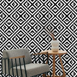 Papel Pintado Patrón geométrico del arte de la vista en blanco y<br><div class="desc">Este fondo de pantalla presenta un patrón geométrico audaz en un esquema de color monocromático. Con un fondo blanco limpio, las líneas negras interconectadas forman una serie repetitiva de formas de rombo y cruz. El estilo gráfico evoca la elegancia del Art Deco, con líneas nítidas y formas fuertes. Este diseño...</div>