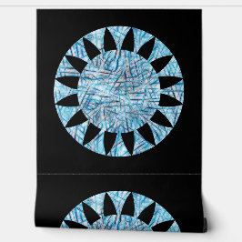 Papel Pintado Patrón geométrico del círculo negro azul moderno