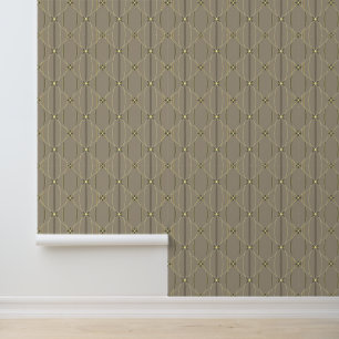 Papel Pintado Patrón geométrico elegante y amarillo