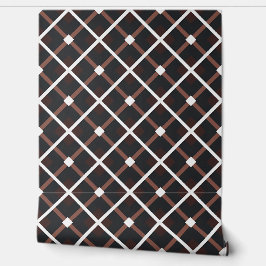 Papel Pintado Patrón geométrico en tonos marrones negros y cálid