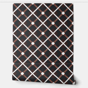 Papel Pintado Patrón geométrico en tonos marrones negros y cálid