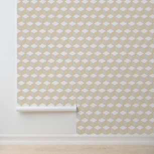 Papel Pintado Patrón geométrico isométrico de cubo - crem tonos 