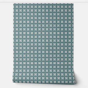 Papel Pintado Patrón geométrico moderno azul e marfil
