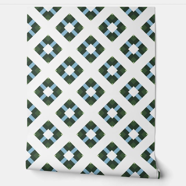 Papel Pintado Patrón geométrico moderno en colores inspirados en (Desenrollar)