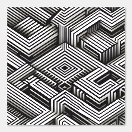 Papel Pintado Patrón geométrico monocromo abstracto moderno y at