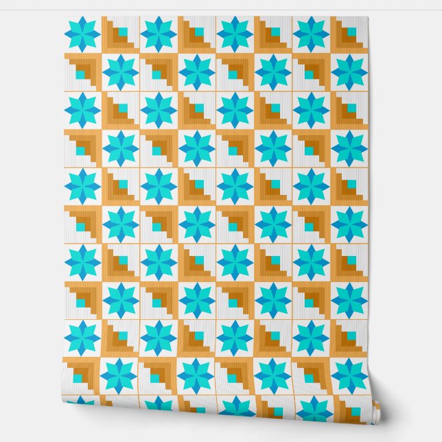 Papel Pintado Patrón geométrico multicolor (Desenrollar)