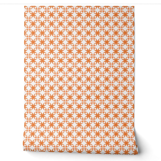 Papel Pintado Patrón geométrico naranja (Desenrollar)