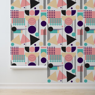 Papel Pintado Patrón geométrico Pop Art Retro