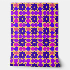 Papel Pintado Patrón geométrico retro de color púrpura brillante