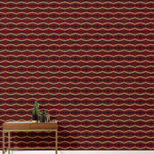 Papel Pintado Patrón geométrico rojo y dorado pequeño