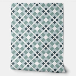 Papel Pintado Patrón geométrico suave verde y pizarra