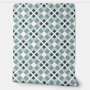 Papel Pintado Patrón geométrico suave verde y pizarra