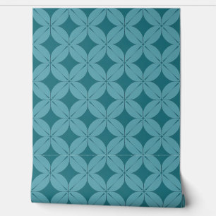 Papel Pintado Patrón geométrico Verde azulado y azul