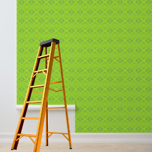 Papel Pintado Patrón gráfico de diamante verde de palo y pelado