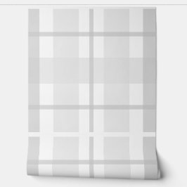 Papel Pintado Patrón gris pastel de tartán moderno