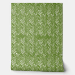 Papel Pintado Patrón Herringbone Chevron, verde forestal