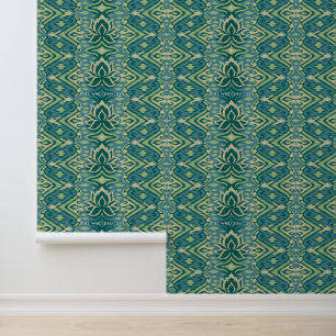 Papel Pintado Patrón Ikat de Lotus - El Lotus blanco