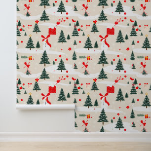 Papel Pintado Patrón invernal festivo
