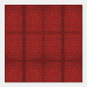 Papel Pintado patrón jacquard rojo - aspecto de alfombra orienta