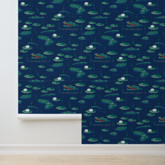 Papel Pintado Patrón laguna blanco Lotus lagador