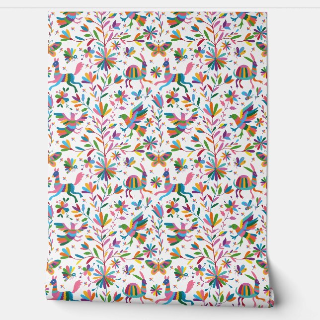 Papel Pintado Patrón luminoso estilo otomano mexicano (Desenrollar)
