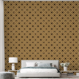Papel Pintado Patrón marrón geométrico con círculos