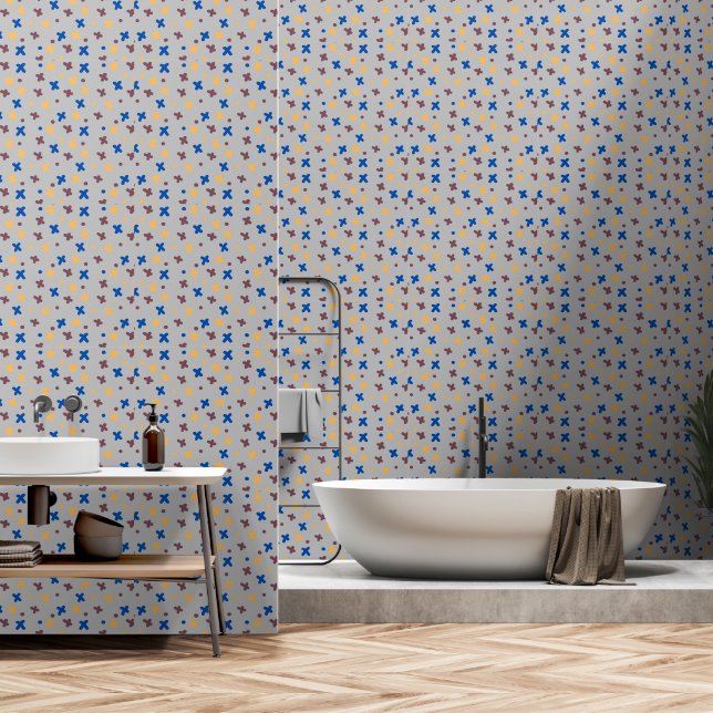 Papel Pintado  Patrón moderno   (Baño)