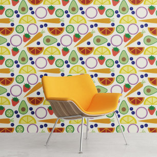 Papel Pintado Patrón moderno de frutas y verduras