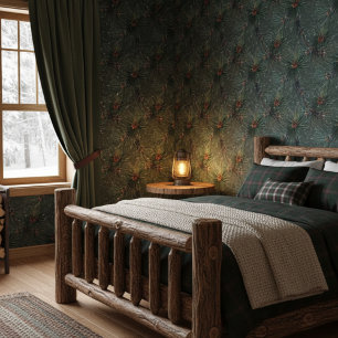 Papel Pintado Patrón moderno de pino de invierno ruso