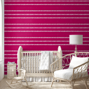 Papel Pintado Patrón moderno de rayas de salpicaduras rosadas y