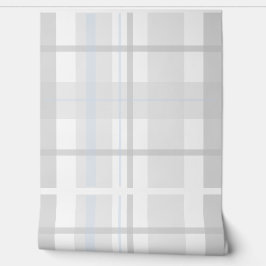 Papel Pintado Patrón moderno de tartán gris pastel