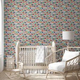 Papel Pintado Patrón moderno del Boho nórdico del arte folclóric