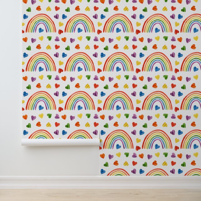 Papel Pintado Patrón moderno del orgullo gay arcoiris LGBT (Solicitud)