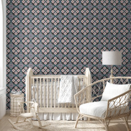 Papel Pintado Patrón moderno nómada geométrica floral sin soldad