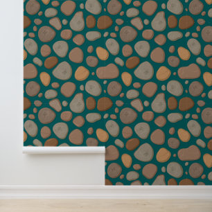 Papel Pintado Patrón natural de piedra sobre fondo Verde azulado