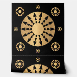 Papel Pintado Patrón negro de oro elegante moderno