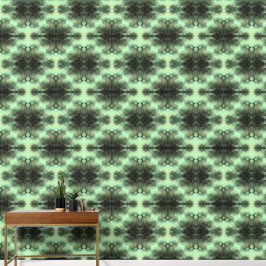 Papel Pintado Patrón negro y dorado en verde |
