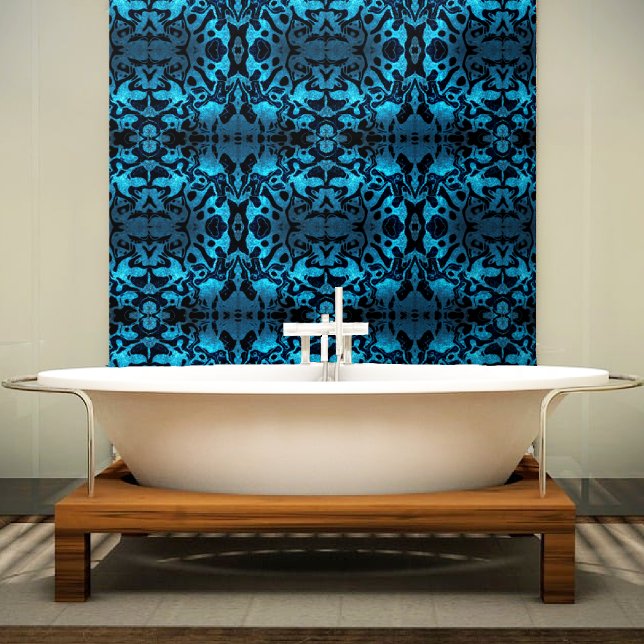 Papel Pintado Patrón ondulado con brillo azul y negro (Subido por el creador)