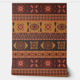 Papel Pintado Patrón ornamental tribal de la etnia terracota mod